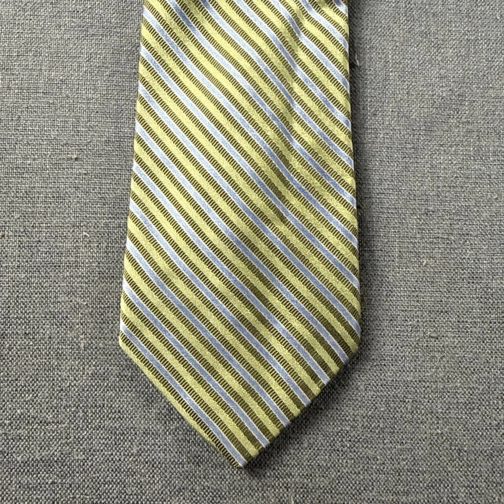 Brooks Brothers‎ Silk Tie With Green And Blue Accent Stripes 3.5 Inches Wide
